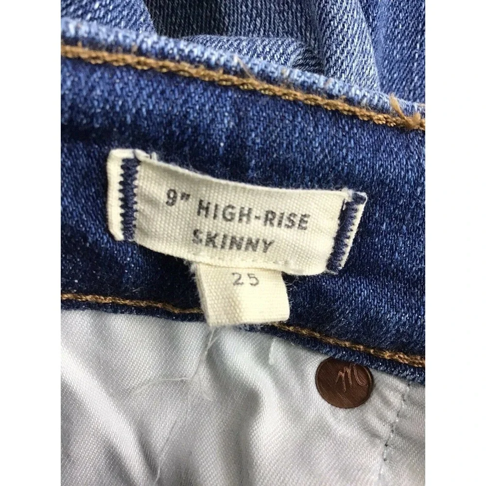 Madewell Distressed High Rise Skinny Raw Hem Jeans - Picture 4 of 10